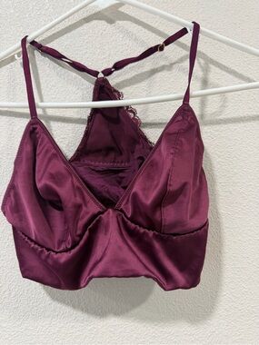 Victoria's Secret Satin Lace Bralette in Plum